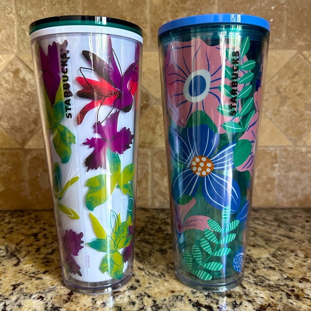 Starbucks Floral Tumblers Set of 2